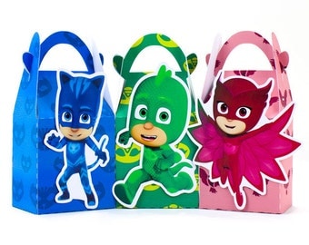 Pj masks favor box, Pj masks candy box, Pj masks goody bag, Pj masks treat bag, Pj masks cupcake box, Pj masks treat box, pj masks boxes