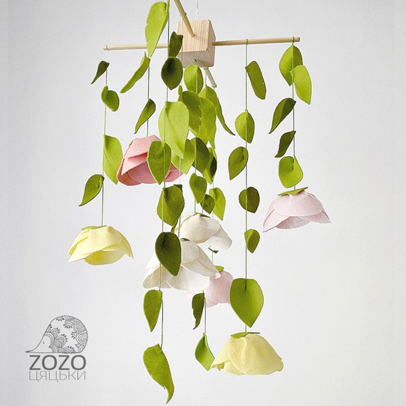 Floral Baby Crib Mobile Flower Nursery Mobile Bright