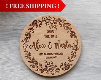 Free Shipping! Wedding Save the Date Magnet Wedding Invitation Custom Magnets Rustic Wedding Wedding Save the Date Wedding Invitation Set