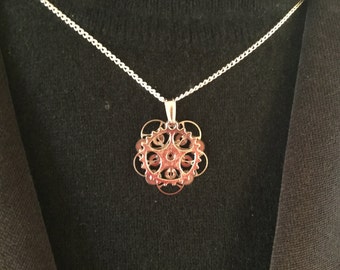 Mechanical flower Steampunk necklace