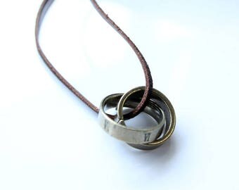 Pendants , mens leather , mens necklace , mens jewelry , surfer necklace, leather circle ,