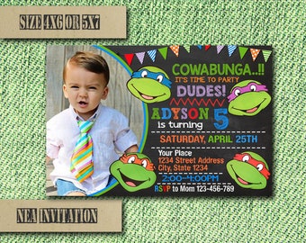 Ninja Turtle Invitation / Ninja Turtle Birthday Invitation / Ninja Turtles / Ninja Turtle Birthday / Ninja Turtle Party / TMNT Invitation
