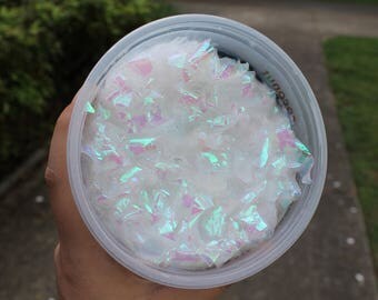 Unicorn slime, Slime with unicorn skin flakes, Slime with shiny glitter flakes, sensory toy, crunchy slime, shiny slime, unicorn poop slime