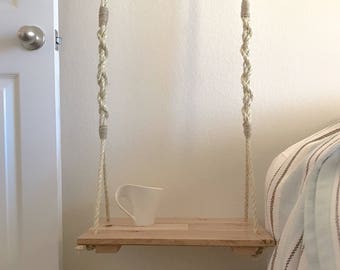 Hanging Nightstand, Hanging Side Table, Suspended Nightstand, Suspended Table, Scandinavian Decor, Minimal Decor, Bedroom Furniture