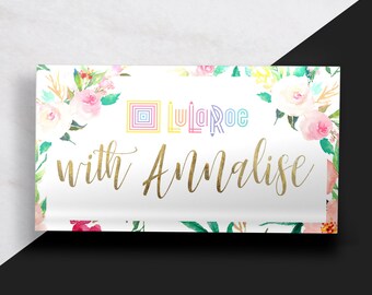 LuLaRoe Business Card // LLR Business Card // Floral and Gold Business Card // Feminine Business Card //