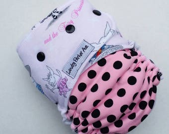 Cloth diapers, Fitted Cloth Diapers, Ready to Ship, Olivia with Polka Dots, Bamboo Cloth Diapers, One Size