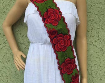 Mexican embroidered one size belt
