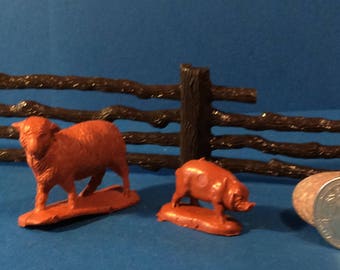 Sale Vintage 1950's farm animals (pig and sheep)