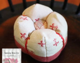 Ready to Ship Shabby Elegance Vintage Chic Walnut Emery Pincushion
