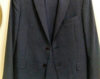Mens Blue Pinstripe Tallia Vintage Suit - 38R 32W