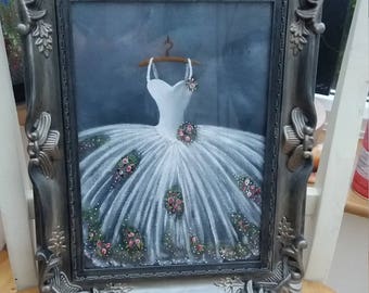 Beautiful delicate wedding/prom/ballet dress painting.