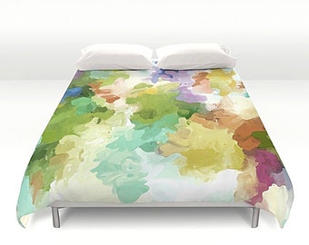 Watercolor Art, Duvet Cover, Pastel Duvet Cover, Queen Duvet, King Duvet, Full Duvet, Modern Bedding, Watercolor Duvet, Art Bedding