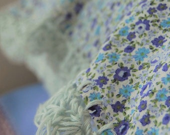 pillowcase with crochet trim - Dainty Delight (blue)