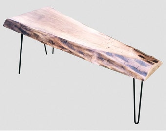 Live Edge Walnut Slab Hairpin Leg Coffee Table