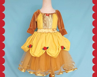 BELLE dress, Belle costume, holiday dress, princess dress, Beauty and the Beast party, holiday princess dress