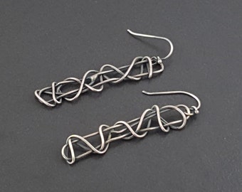 Silver Earrings, sterling silver earrings, long dangle earrings, sterling earrings, sterling silver, silver, black and white, silver jewelry