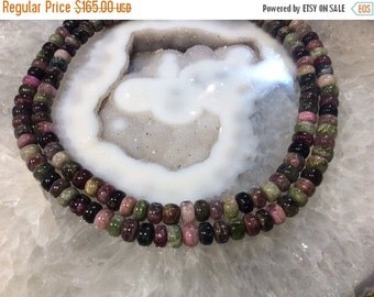 50% Mega Sale 9mm Multicolor Tourmaline Rondelle Gemstone Beads