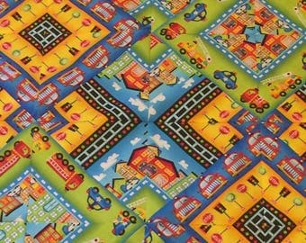 BE MY HERO Baby Quilt Kit - Crib Quilt finished size 42 x 56 - fire truck - police car - hospital - city