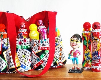 Bingo Bag, Bingo Lover's Bingo Handbag, bingo tote, bingo/handbag in one!, Canvas bingo bag in 5 color choices
