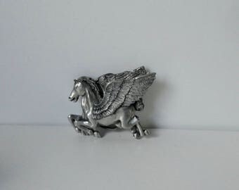 1979 Indiana Metal Craft PEGASUS Pewter Belt Buckle