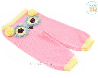 Cute Pink Owl Knit Pants for 2T - Ready to Ship