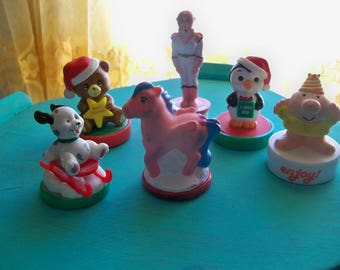 voltron defender of the universe, ziggy cartoon ,my little pony, bear dog and penguin rubber stamps variety