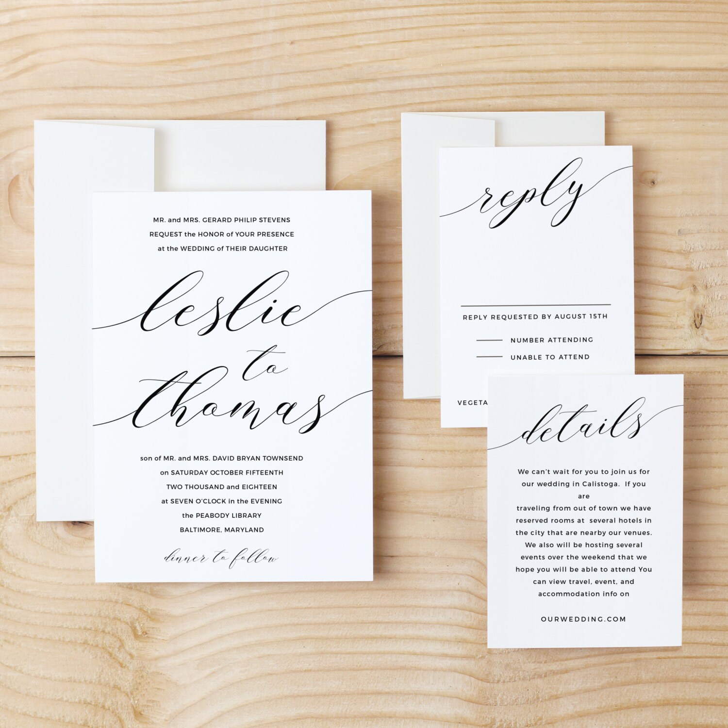 Printable Wedding Invitation Template Modern Calligraphy Script Word Or Pages Mac Or Pc Wedding Invitation Templates For Mac