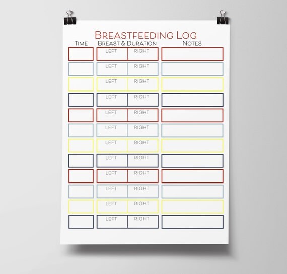 Breastfeeding Log Printable Breastfeeding Printable