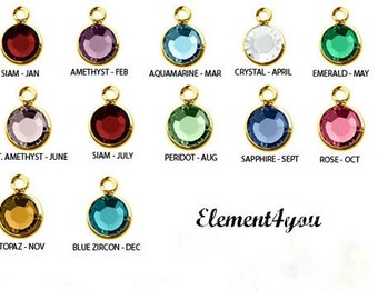 Swarovski Birthstone Charm - Add On - Choice of Silver Or Gold