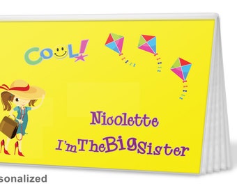 Brag Book-Big Sister in Yellow-I'm The Sister Brag Book - I'm The Big Brother Brag Book - Photo Album - Big Sister Gift, Big Brother Gift