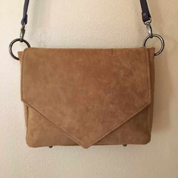 Becca #1728L, Cross Body Suede Purse, Up Scale Purse, Suede Leather Purse, Leather Purse, Cross Body Bag, Shoulder Bag, Tan Leather Purse