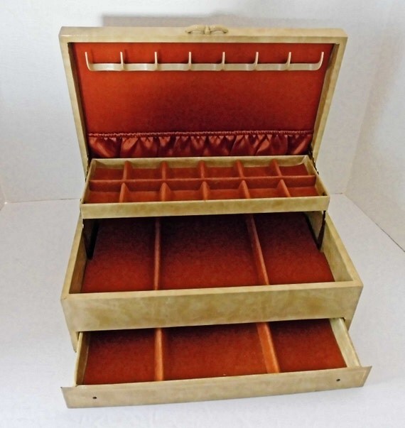 Jewelry Box 3 Tiers Vintage very nice unique by flyingdollar
