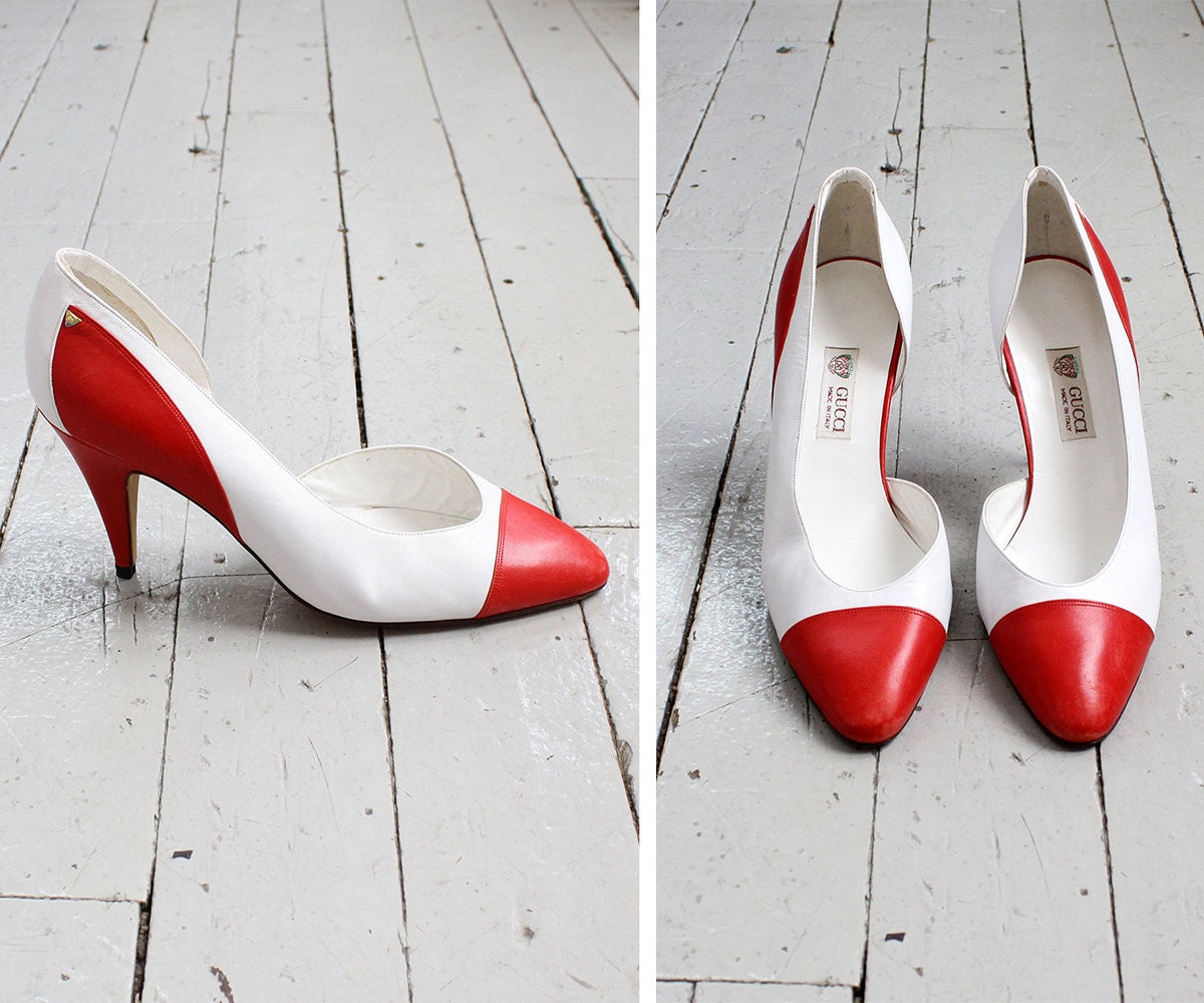 red gucci high heels