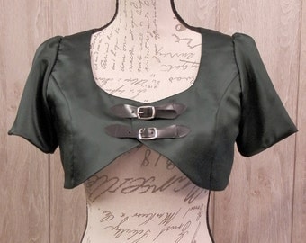 Steampunk Military satin bolero, Diesel punk, Pin Up Jacket,