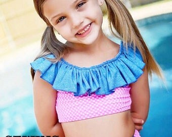 Sewing pattern PDF sewing pattern High Waisted Swimsuit for baby toddler girls bikini (2t-8yrs)