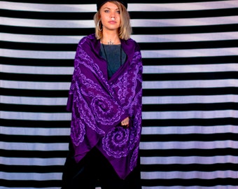 Purple Tentacle Scarf with purple print