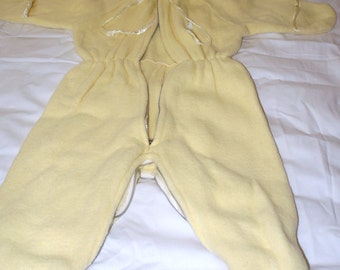 Vintage Baby Bunting Footie snuggle suit yellow no tag