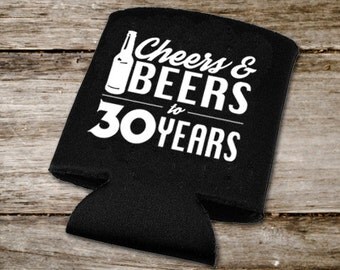 Cheers & Beers Decal, 30th Birthday Drink Huggers DIY, Cheers and Beers SVG, Cheers and Beers to 30 Years DIY Stickers