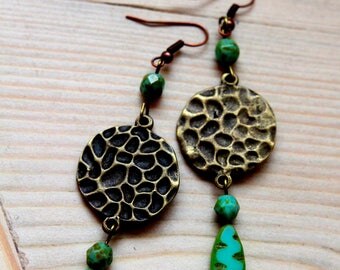 Copper & Czech glass dagger beads