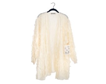 Vintage Dinah Lee 100% Silk Feathery Sheer Oversize Blouse New With Tags- Made in USA - OS