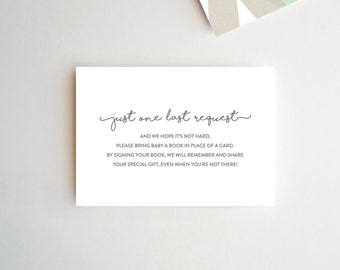 Simple Book Request Card, Please Bring A Book Instead Of A Card, Book Request Baby Shower, Book Request, Baby Shower Book Request