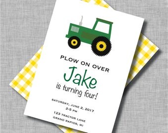 Tractor Birthday Invitation | Tractor Birthday | Farm Birthday Invitation | Farm Birthday Party | Farm Invitation | John Deere Birthday