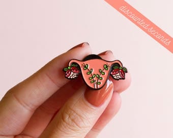 SECONDS Uterus Enamel Pin Feminist Enamel Pin- Blooming Uterus Feminist Gift Cuterus Women' Rights Reproductive Rights Girl Power Art