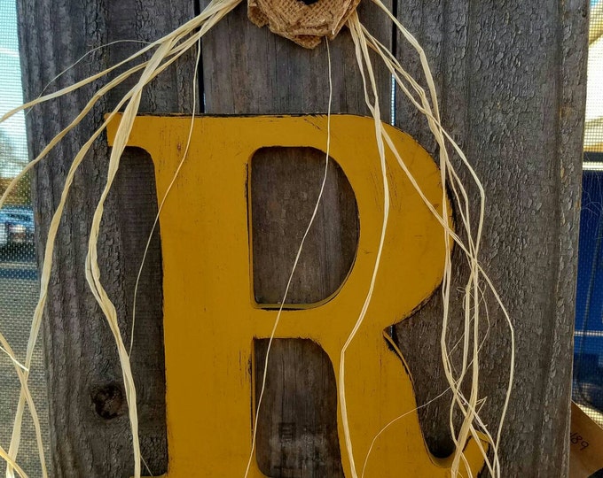 SALE Shabby Chic Repurposed Rustic Pallet Wood Sign Monogram Initial A B C D E F G H I J K L M N P R S T U V W Y Z - reclaimed barn wood