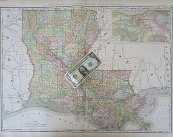 1800s louisiana map | Etsy