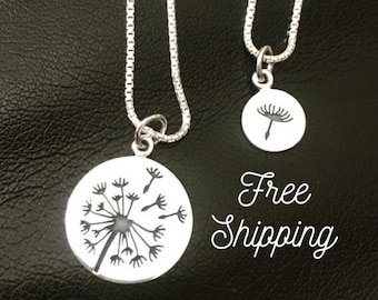 Dandelion Mother Daughter Necklaces - Mommy and Me Necklaces - Mother Daughter Jewelry - Dandelion Necklace - Set of 2 - Mothers Day Gift