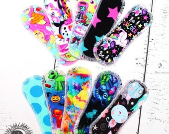 Reusable Cloth Panty Liners || Grab Bags || Organic Bamboo || Cloth Pads || Serged Panty Liners || Wingless Panty Liner || Wingless Pads