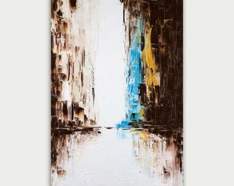 Original Colorful Abstract Art, Urban Modern Painting, Textured Painting, Home Decor, Oil On Canvas, City