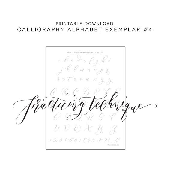 calligraphy alphabet practice printable worksheet alphabet 4