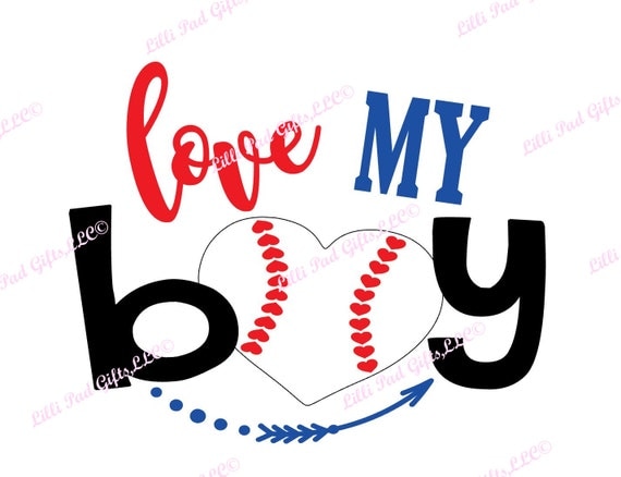 Download love MY boy-baseball heart Cut File Instant Download SVG